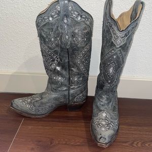 6.5 size corral vintage glitter inlay boots